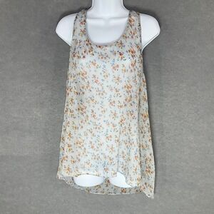 Vintage Aerie Tank Top Sz XL Sheer Bohemian Floral Print‎ Flowy Festival Rodeo